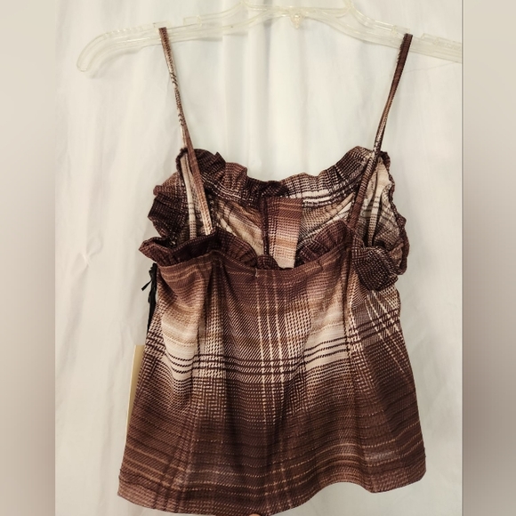 Brown Plaid Crop Top - Picture 2 of 4